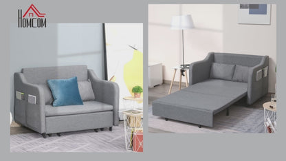 Modern 2 Seater Sofa Bed Click Clack Couch Sleeper for Living Room Grey