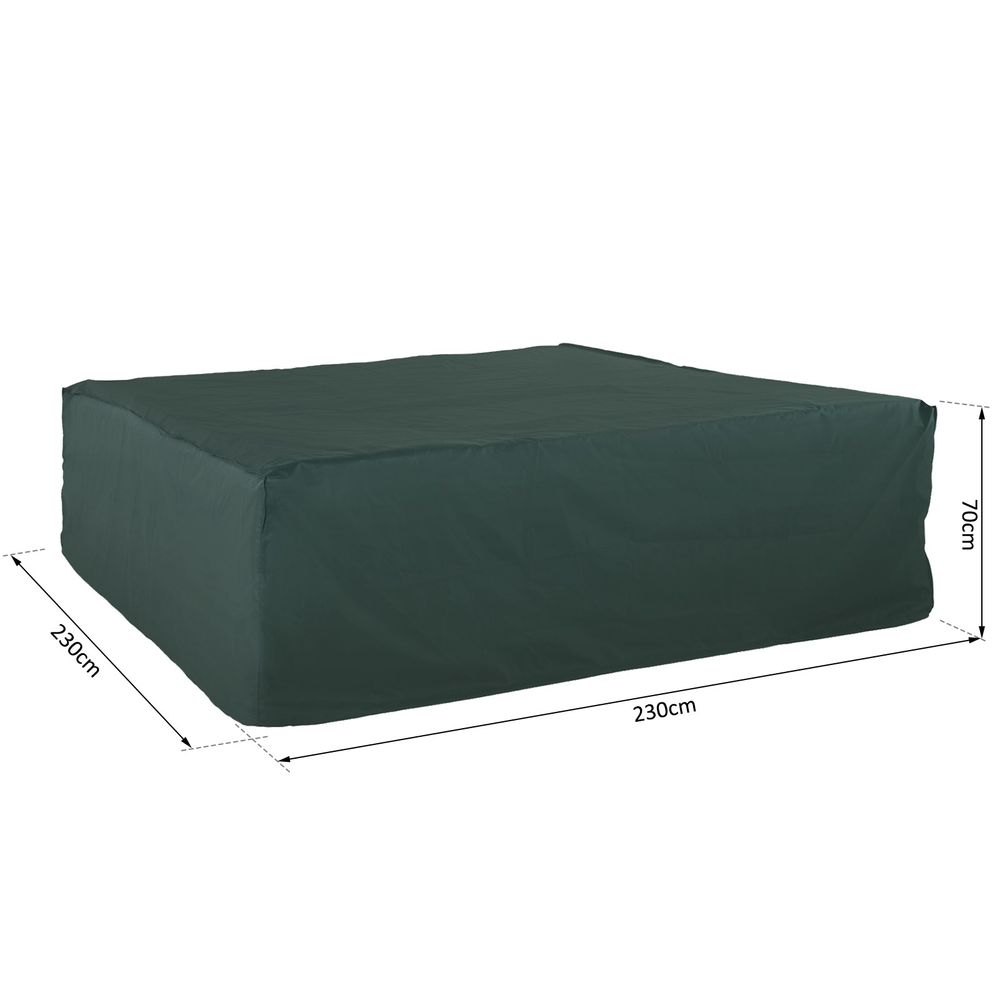 Large Square PVC Coated Outdoor Furniture Cover, 600D Waterproof, Green