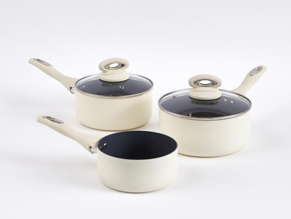 Cream 5-Piece Cookware Set, Elegant and Practical