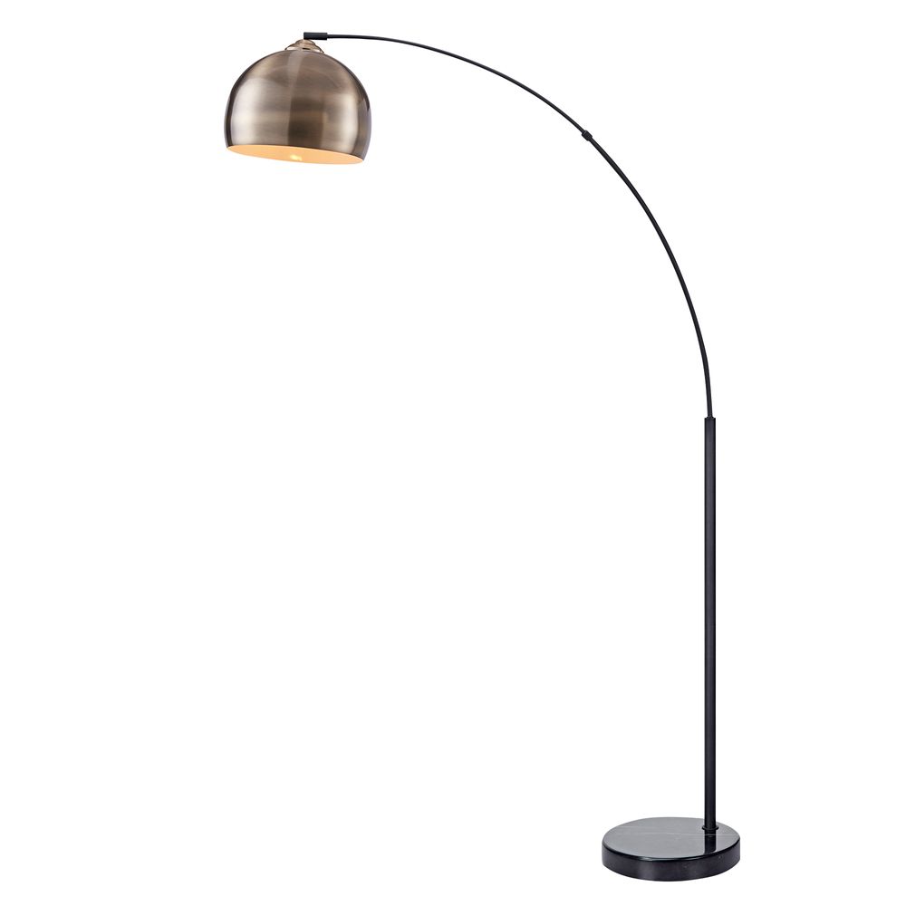 Standard Arc Curved Floor Lamp with Modern Antique Brass Finish