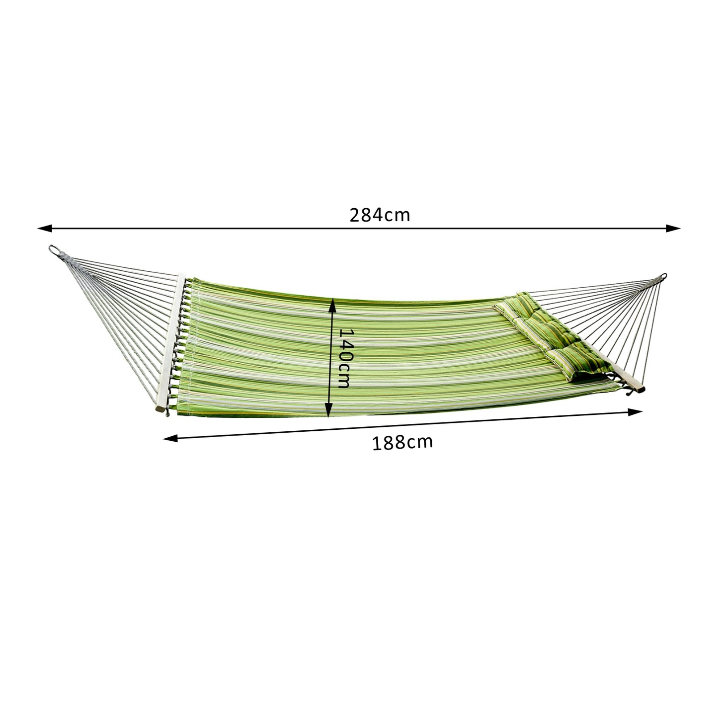 Double Cotton Hammock Swing Bed for Outdoor Patio with Pillow