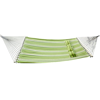 Double Cotton Hammock Swing Bed for Outdoor Patio with Pillow