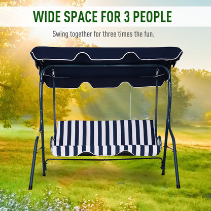 Steel 3-Seater Swing Chair with Canopy, Comfortable and Elegant