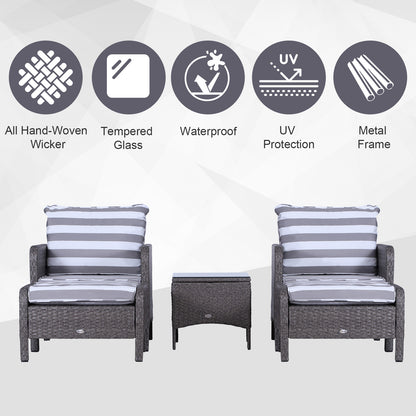 5-Piece PE Rattan Outdoor Garden Furniture Set