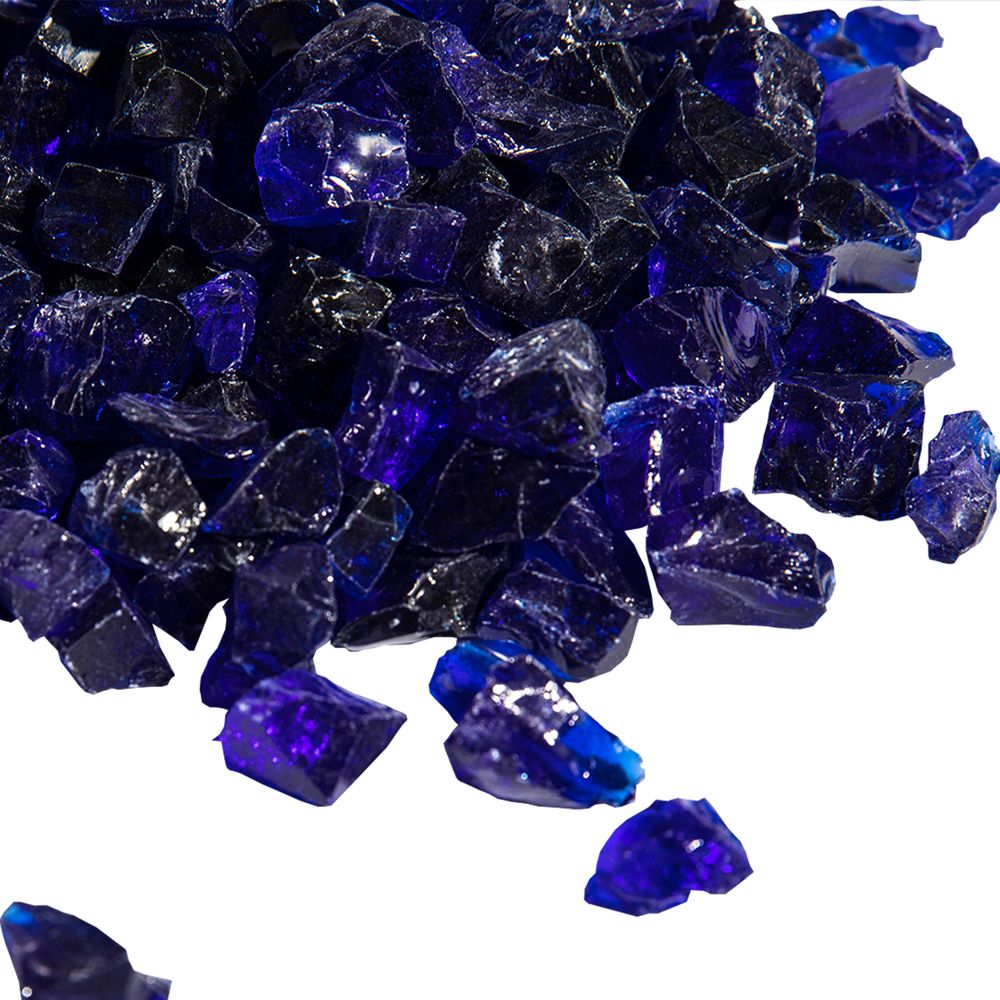 4kg Blue Tempered Fire Glass and Lava Rocks for Outdoor Gas Fire Pits