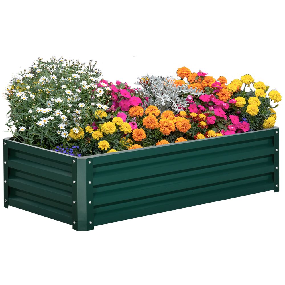 Raised Garden Bed – Steel Planter for Vegetables & Flowers – Green