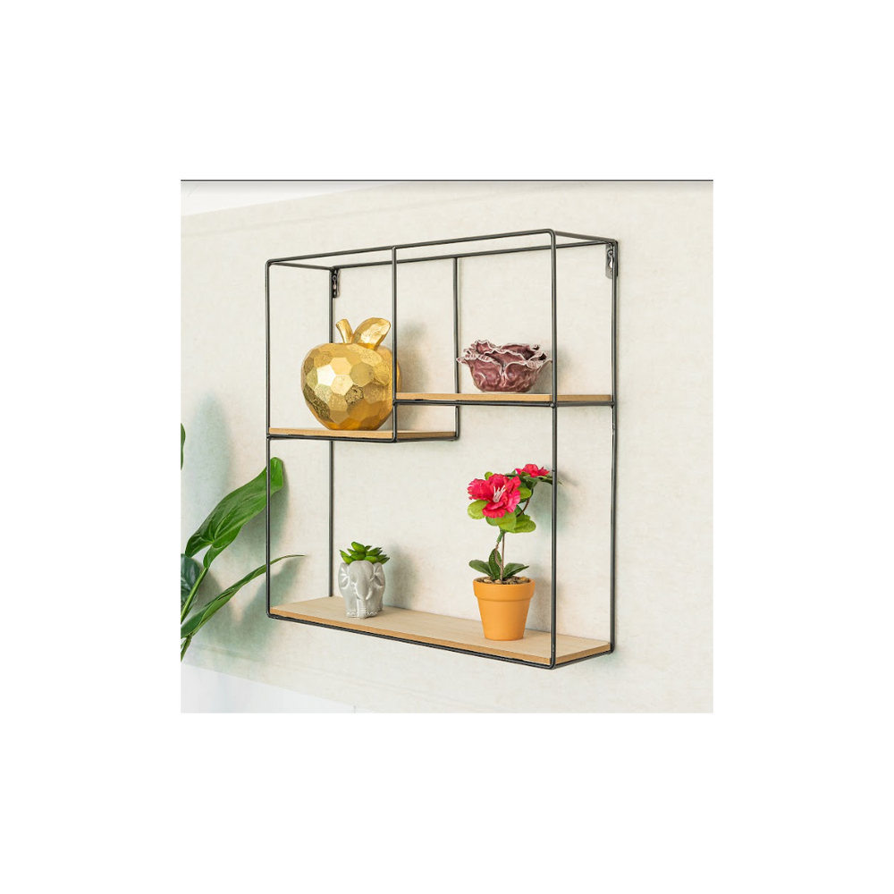 Multi-Section Square Wall Shelf, Modern and Versatile Display