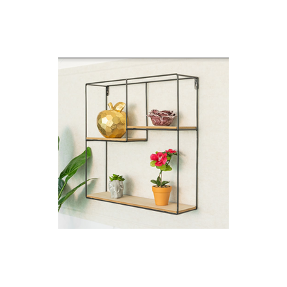 Multi-Section Square Wall Shelf, Modern and Versatile Display