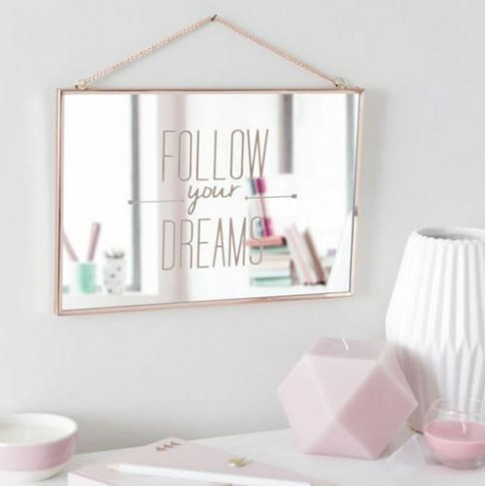 Decorative Wall Mirror 20x30cm: Follow Your Dream Design