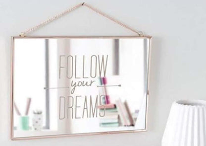 Decorative Wall Mirror 20x30cm: Follow Your Dream Design