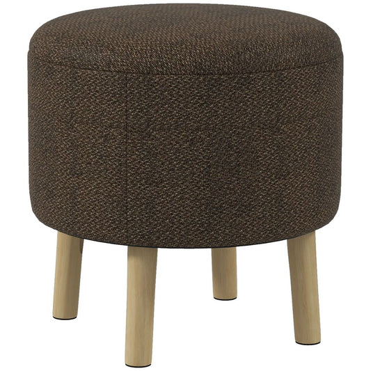 HOMCOM Storage Ottoman, Round Stool Chair with Cushioned Top, Hidden Space