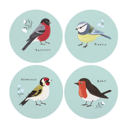 British Garden Birds Coaster Set, Charming and Decorative