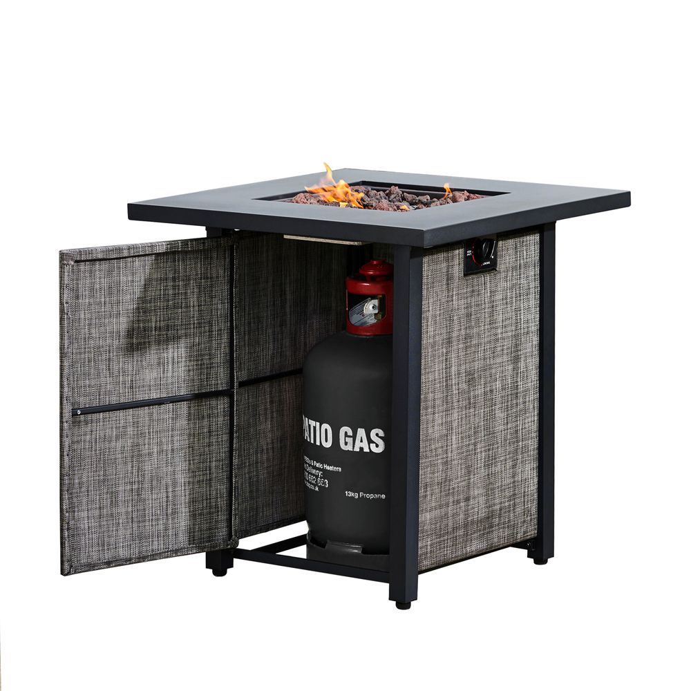 Garden Gas Fire Pit Table Heater with Lava Rocks & Cover