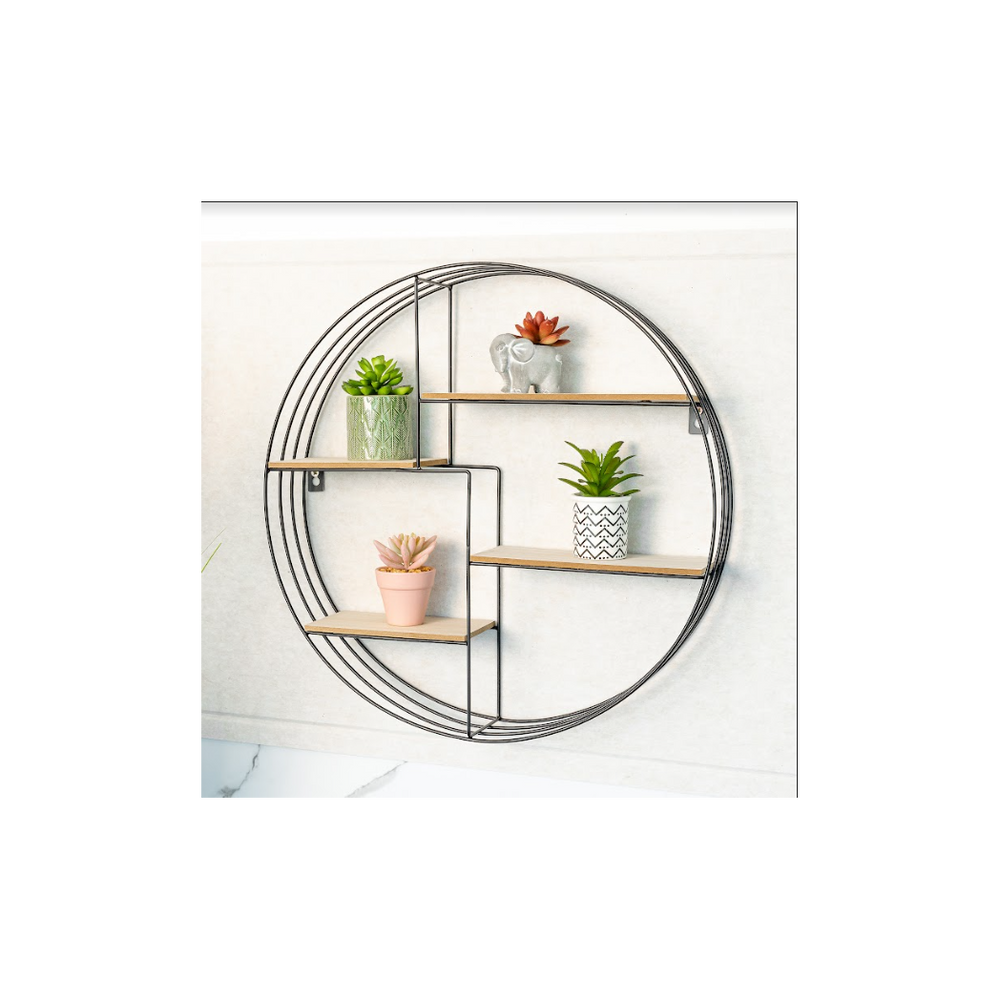 Multi-Section Round Wall Shelf, Stylish and Practical Display