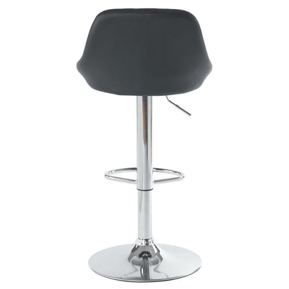 2 Adjustable High Bar Stools - Black, Disk Seat, No Armrests, Rhombus Backrest Design