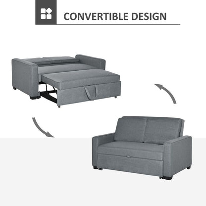 Modern 2 Seater Sofa Bed Click Clack Couch Sleeper for Living Room Grey