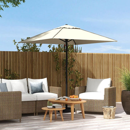 Beige Sun Parasol with Vent: Table Umbrella for Patio, Garden & Pool