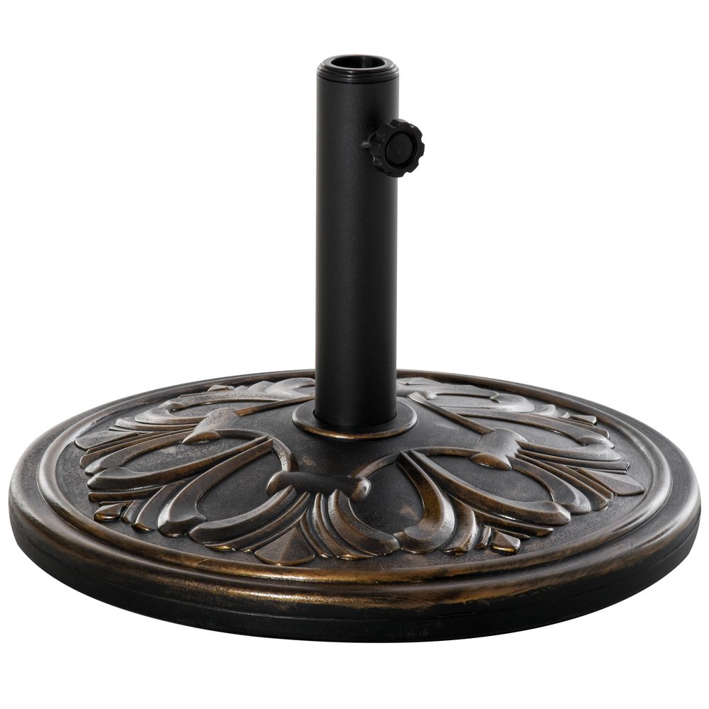 13KG Heavy Duty Round Parasol Base, Cement Stand Umbrella Holder in Bronze