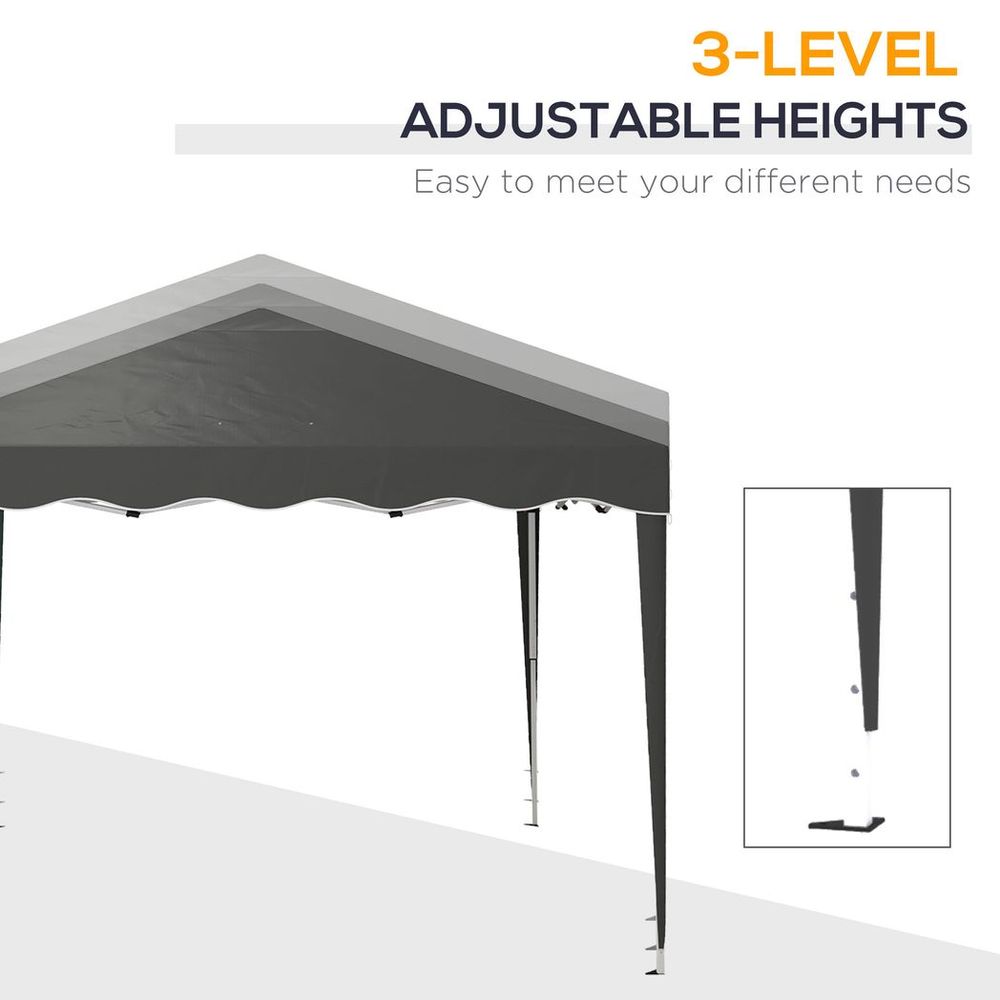 3x3m Pop-Up Gazebo Marquee Tent for Garden with Carry Bag, Grey