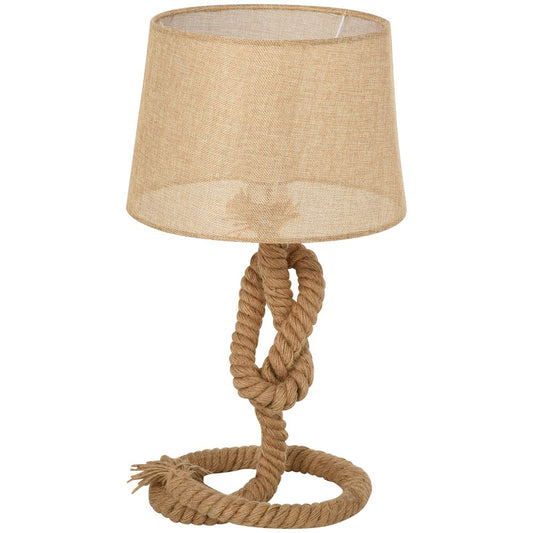 Hemp Rope Linen Shade Table Lamp Beige