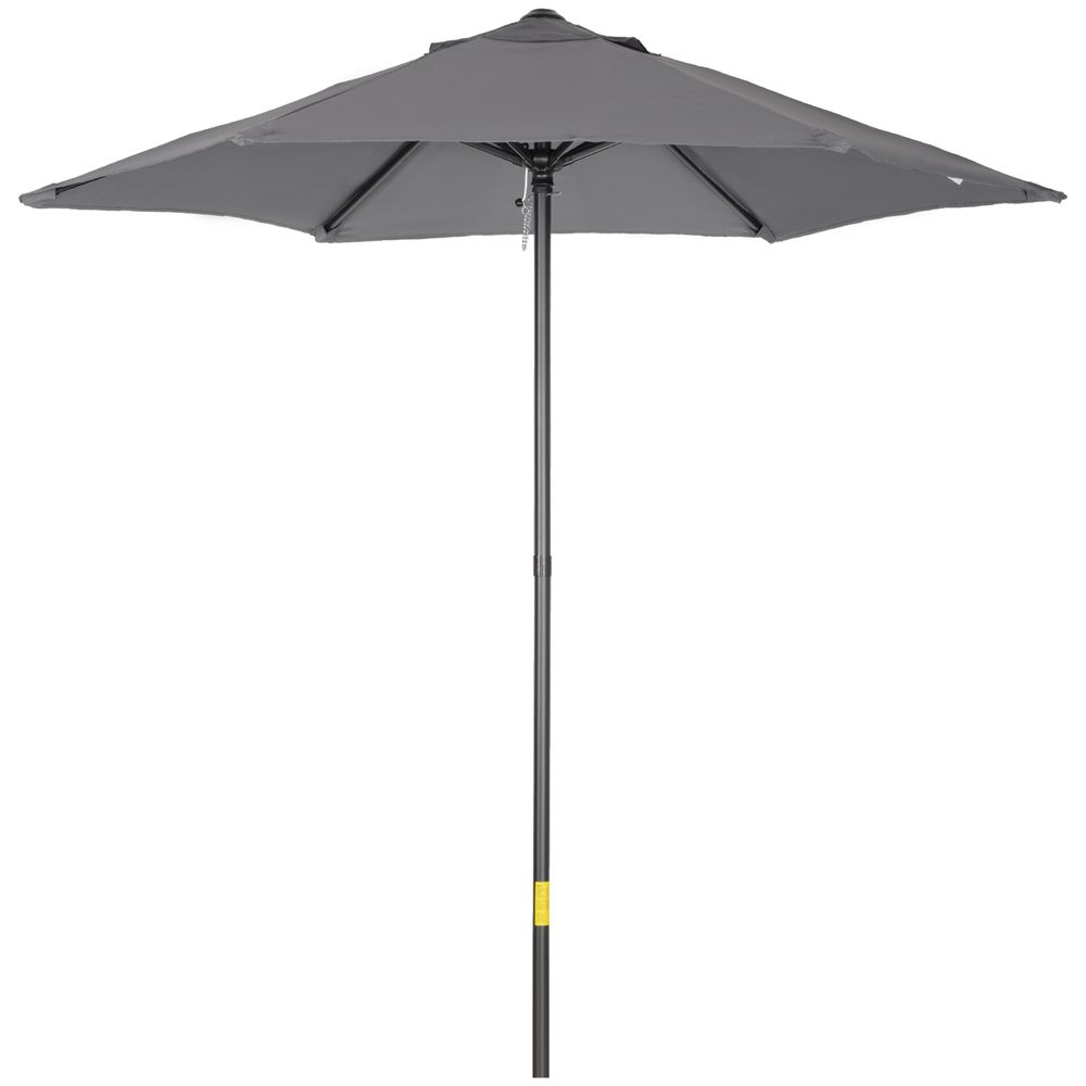 1.96m Parasol Patio Umbrella, Dark Grey