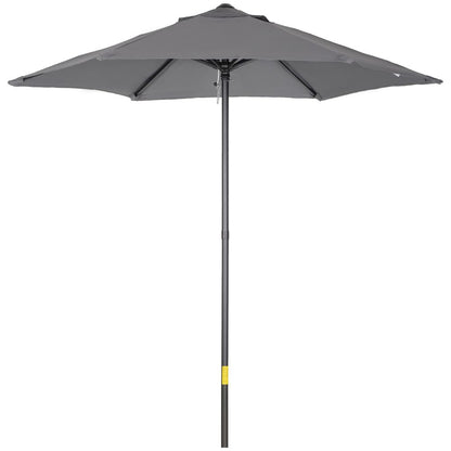 1.96m Parasol Patio Umbrella, Dark Grey