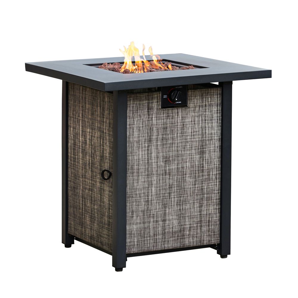 Garden Gas Fire Pit Table Heater with Lava Rocks & Cover