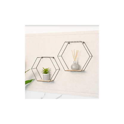 Set of 2 Hexagonal Wall Shelves, Modern and Chic Display