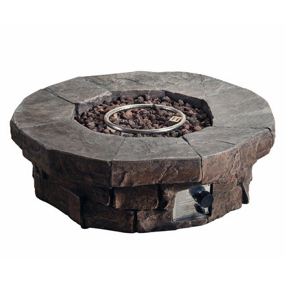 Low Gas Fire Pit Table Heater for Garden with Lava Rocks & Cover