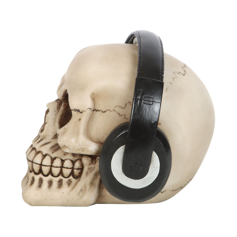 Skull Ornament with Headphones, Funky and Unique