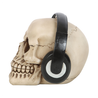 Skull Ornament with Headphones, Funky and Unique