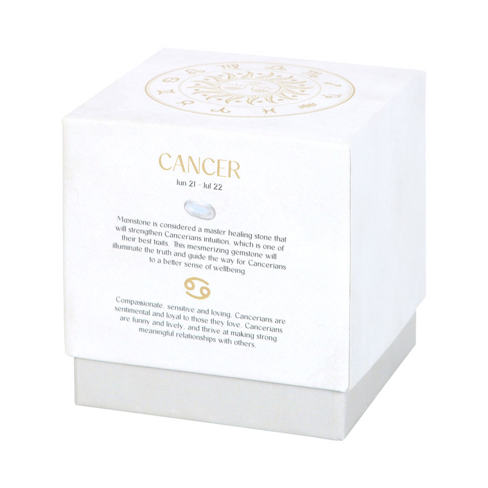 Cancer Zodiac Candle with Orange & Chamomile, Gemstone Infused