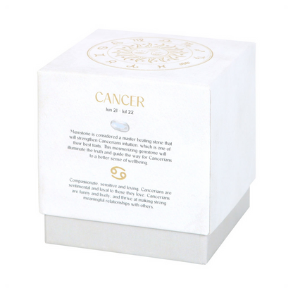 Cancer Zodiac Candle with Orange & Chamomile, Gemstone Infused