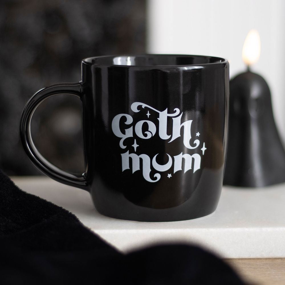 Goth Mum Black Ceramic Mug, Bold and Unique