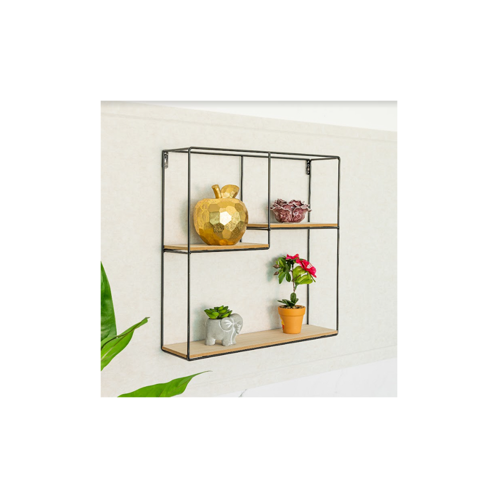 Multi-Section Square Wall Shelf, Modern and Versatile Display