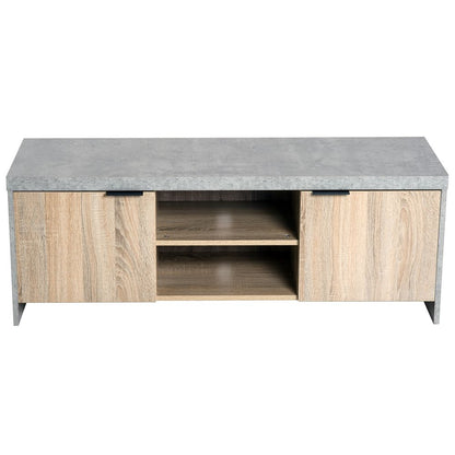 Wooden Grey TV Stand Cabinet with Media Storage Unit for Home