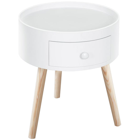 Round Coffee Table,  38W x 45H cm-White