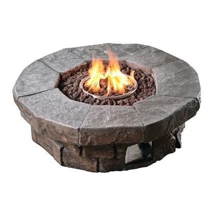 Low Gas Fire Pit Table Heater for Garden with Lava Rocks & Cover