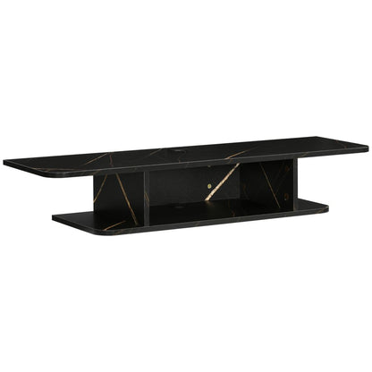 Floating TV Unit Stand Wall Mount Media Console with Storage Shelf, Black