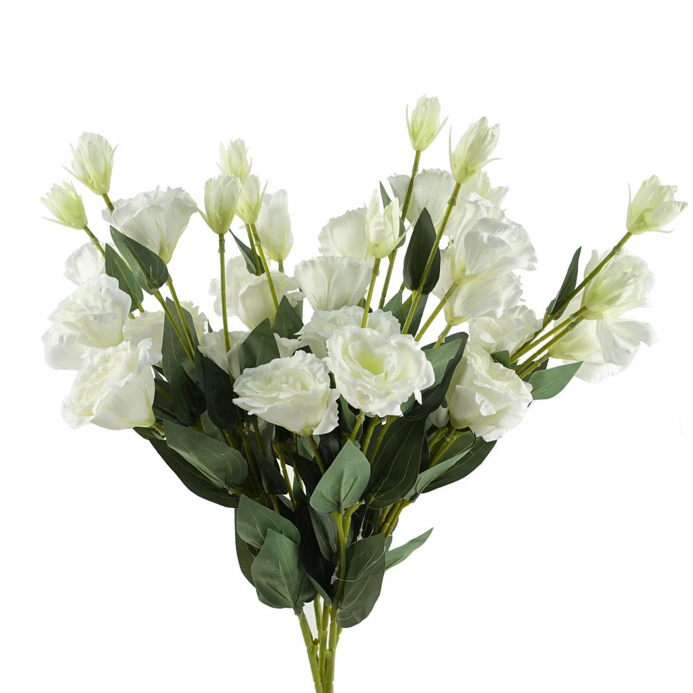 Pack of 6 Artificial 80cm White Wild Rose Stems with 36 Flowers Each