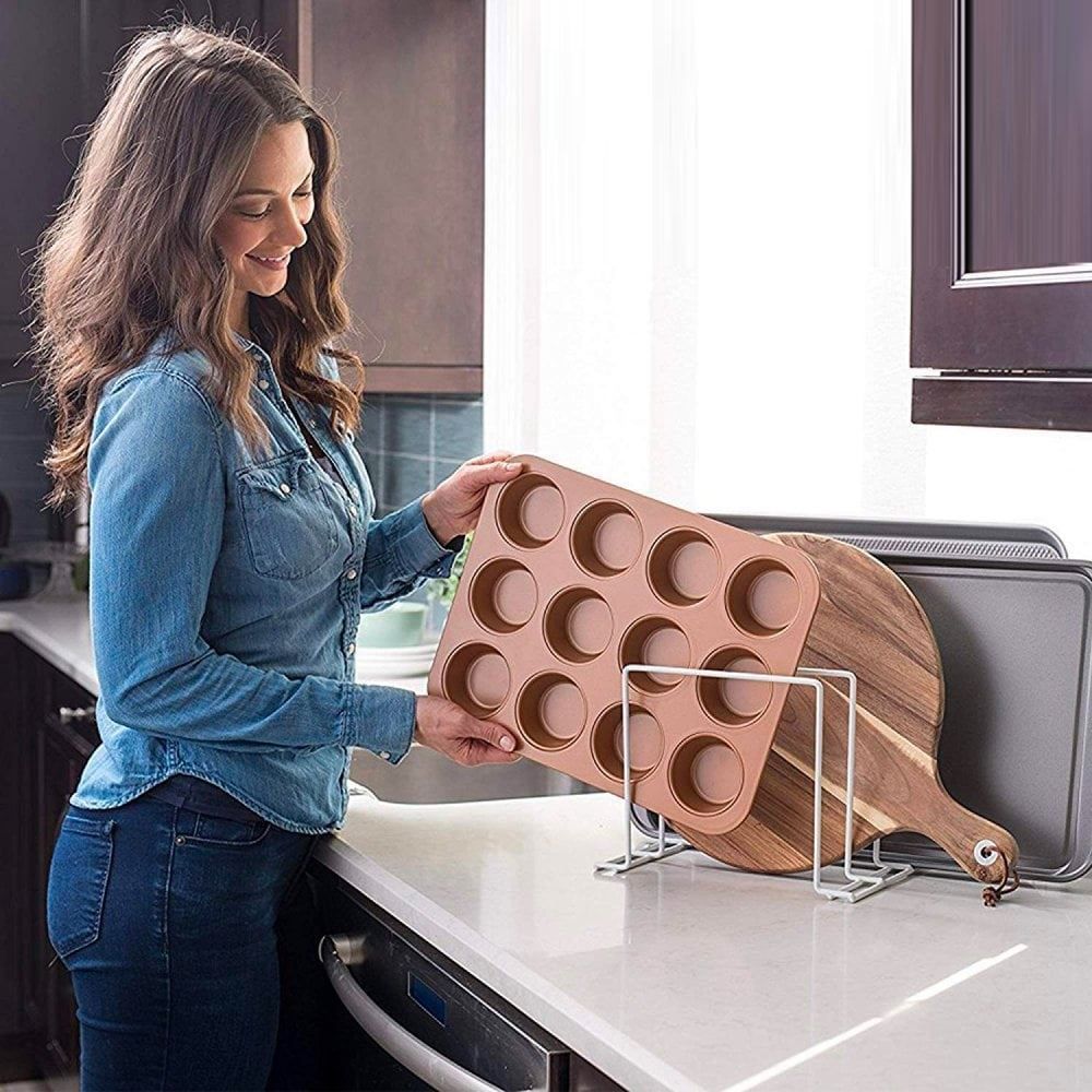 Kitchen Tray and Chopping Board Organiser Rack, Space-Saving Solution