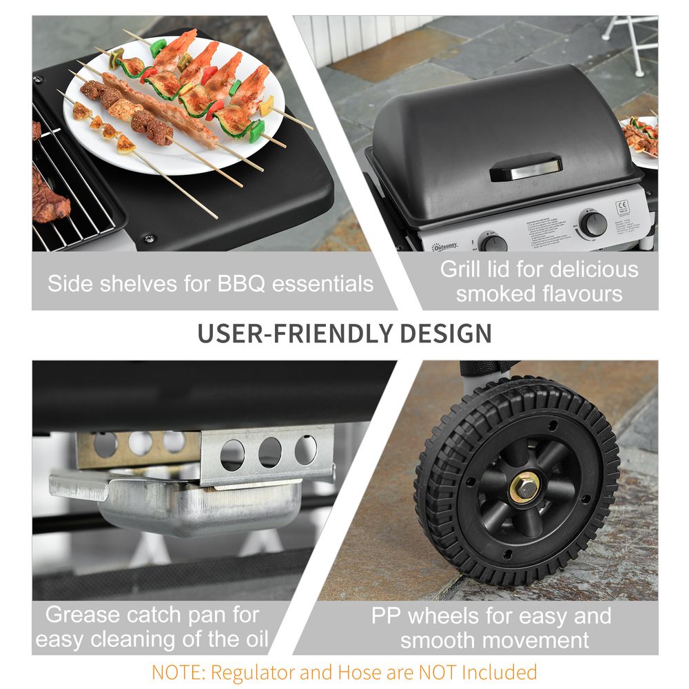 2-Burner Gas Barbecue Grill with Propane, 5.6 kW