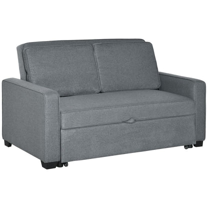 Modern 2 Seater Sofa Bed Click Clack Couch Sleeper for Living Room Grey