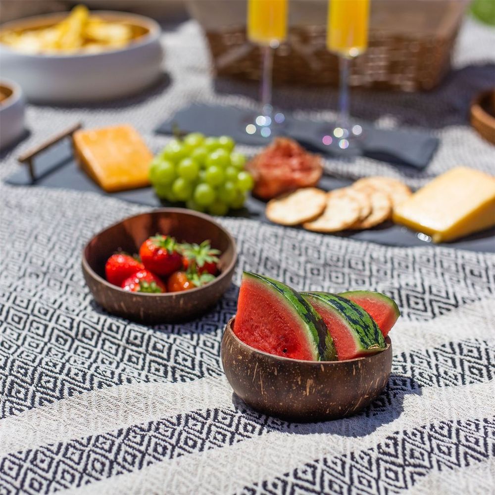 Pack of 2 Natural Coconut Bowls, Eco-Friendly and Stylish