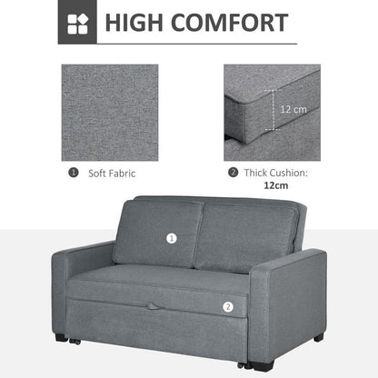 Modern 2 Seater Sofa Bed Click Clack Couch Sleeper for Living Room Grey