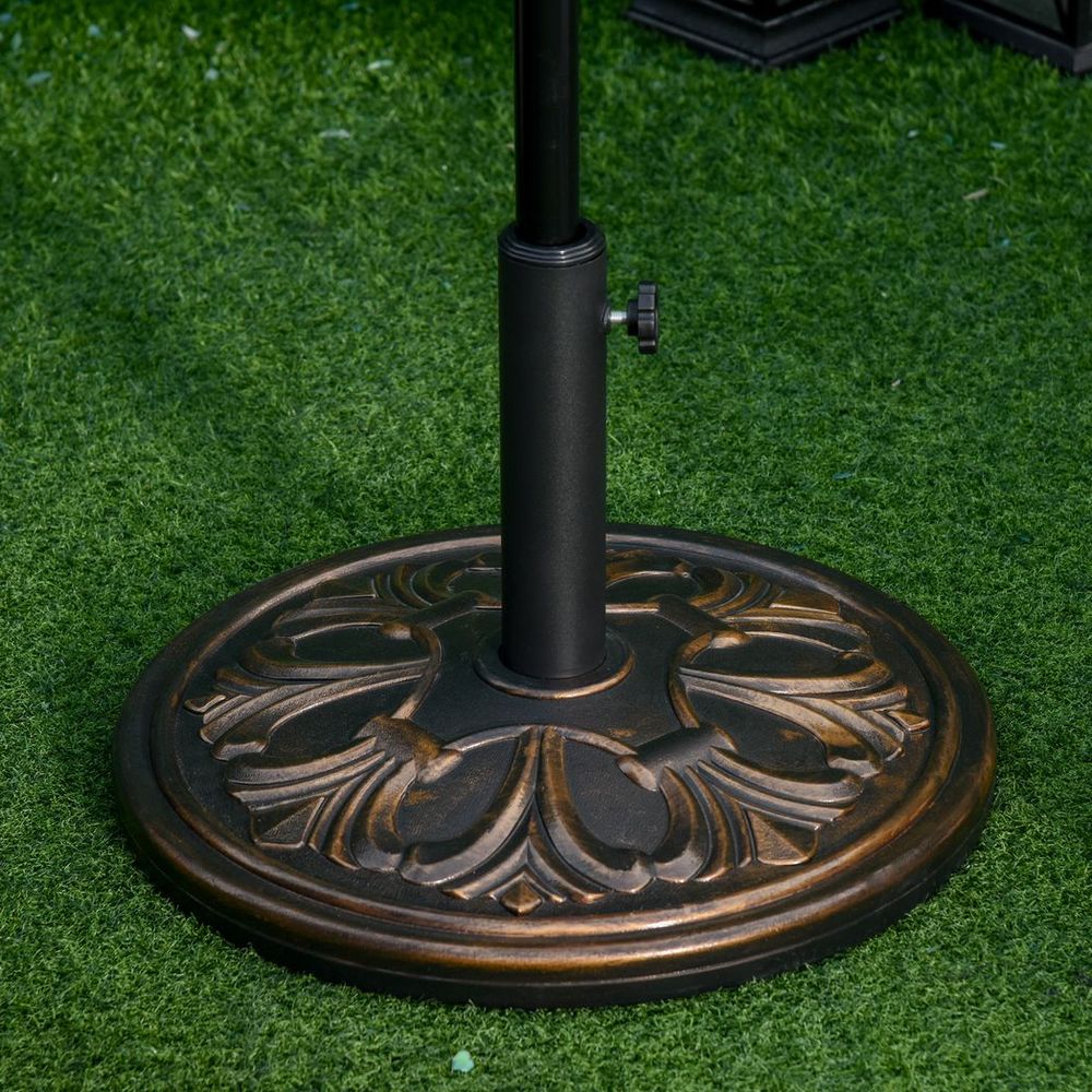 13KG Heavy Duty Round Parasol Base, Cement Stand Umbrella Holder in Bronze