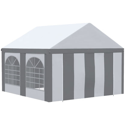 4 x 4m Party Tent, Marquee Gazebo with Sides, Four Windows and Double Doors