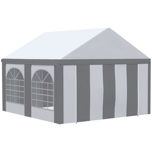 4 x 4m Party Tent, Marquee Gazebo with Sides, Four Windows and Double Doors