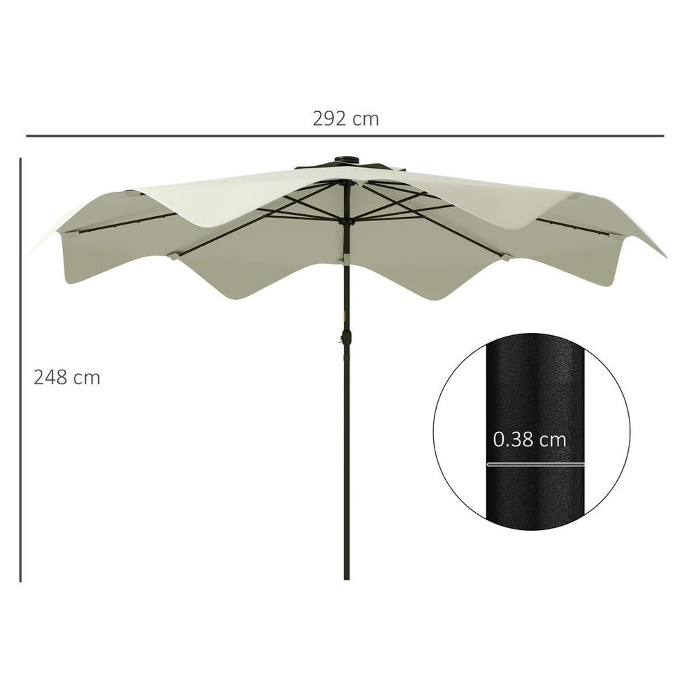 Garden Parasol Umbrella with LED Lights and Tilt Function for Tables