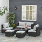 6-Seater Sofa & Coffee Table Rattan Outdoor Garden Furniture Set